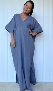 Double Gauze Cotton <b>Kaftan</b> Dress Loose Fit <b>Maxi</b> Dress Soft Airy Summer Dress Relaxed Boho Style At Wholesale Price - Product Image 3