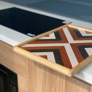 Plateau de service vintage en bois personnalisable pour café et thé pour décoration de salon - Product Image 3