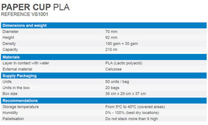 ถ้วยกระดาษเคลือบ PLA 210มล. สำหรับเสิร์ฟเครื่องดื่มร้อนและเย็นรีไซเคิล100% ได้ - Product Image 6