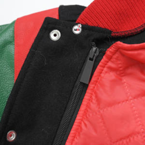 Vestes unies universitaire vintage pour hommes sur mesure Bomber à manches en cuir confortable et respirant de haute qualité en laine pour l'hiver - Product Image 6