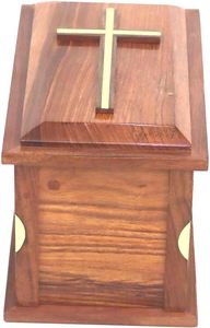 Wooden Urn <b>Box</b> <b>for</b> Male and Female Decorative Brass Crosss Funeral Wood Cremation <b>for</b> Adult <b>Ashes</b> Burial Handmade Urns - Product Image 3