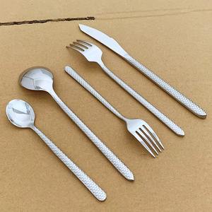 Designer Handle Silver Finished Cutlery Set Modern Flatware Ideal for Home Restaurants Hotels and <b>Tabletop</b> Use From India - Product Image 4