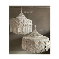 Décoration murale traditionnelle en macramé fait main avec cordon en coton, abat-jour durable pour la maison, idéal pour un anniversaire