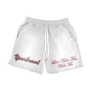 Alta calidad logotipo personalizado lavado ácido Jogger deportes dos piezas más tamaño pantalones cortos conjuntos camisa y conjunto corto conjuntos unisex - Product Image 3