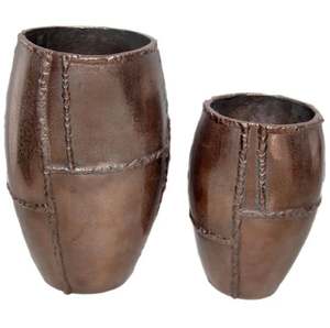 Top Selling Rough <b>Copper</b> Plated Flower <b>Vase</b> Set of 2 Aluminum Antique Flower Pots Indoor Planters Customized Metal <b>Vases</b> - Product Image 4