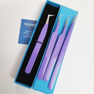 Pinzas de pestañas de acero inoxidable japonesas profesionales sostenibles Punta puntiaguda de plata metálica - Product Image 5