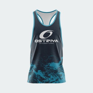 Men's Sleeveless Gym Tank Top 100% Polyester Quick Dry Lightweight Breathable Fitness Wear Comfortable Fit Front <b>Logo</b> Available - Product Image 5