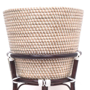 Newest item handwoven eco-friendly Bohemian seagrass planter <b>pots</b> with <b>rattan</b> strand balcony planter from Vietnam - Product Image 6