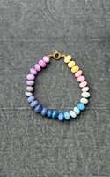Bracelet en pierre naturelle arc-en-ciel d'été, perles facettées, or 18 carats, étanche, bijoux en pierres précieuses pour la plage, personnalisable, faible MOQ
