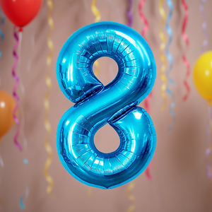 Globos de Fiesta Azules N8 de 80cm, Paquete de 12 Unidades - Product Image 3