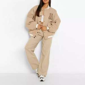 Veste universitaire coupe-vent pour femme de qualité supérieure 100% laine Logo personnalisé grande taille respirant et col montant pour l'automne - Product Image 2