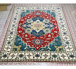 Tapis de salon commerciaux tuftés, tapis en laine et soie noués à la main avec poils moyens, design et dimensions sur mesure - Product Image 3