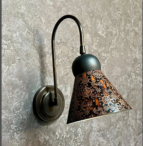 Leather <b>Wall</b> <b>Sconce</b> with Intricate Nautical Design Handmade Stand High Quality Lamp - Product Image 1