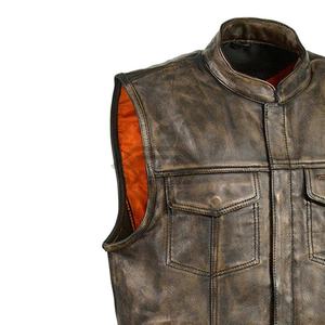 Chaleco de cuero para motociclista, sin mangas, ropa de abrigo de moda para viajes al aire libre, conducción y uso laboral, chaleco de cuero para hombre - Product Image 6