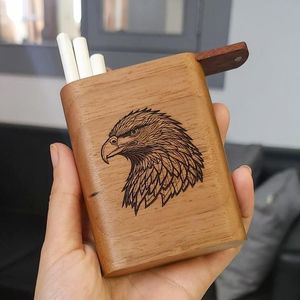 Estuche para Cigarrillos de Lujo, Personalizado, Clásico, de Madera de Nogal Negro, Delgado, de Bolsillo, de Alta Calidad, Hecho a Mano, Pulido, Contenedor de Almacenamiento - Product Image 1