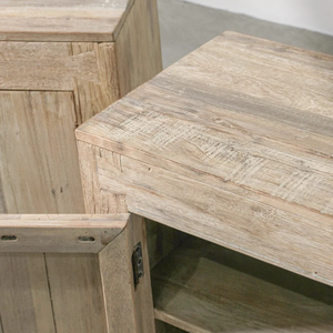 Mesitas de Noche Indias de Madera Estilo Antiguo Moderno, Muebles Rectangulares para Dormitorio, 1 Cajón, Puerta Individual, Uso en el Hogar, Cocina, Baño, Sala de Estar - Product Image 2