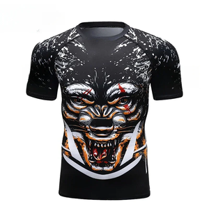 Rashguard MMA pour hommes, t-shirt de compression Jiu Jitsu, hauts de fitness, manches courtes, vêtements de combat de kickboxing, vêtements de sport de Muay Thai - Product Image 1