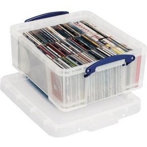 Boîte de rangement transparente en polypropylène très utile de 18 L, 48 x 20 x 39 cm, pour une gestion efficace du papier et des supports multimédias - Product Image 1