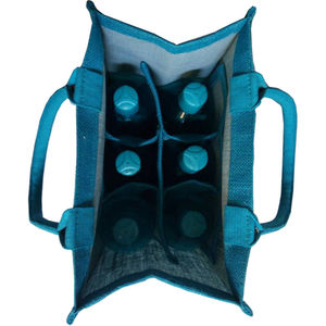 2024 mejor venta de alta calidad al por mayor botella de vino bolsa de regalo Latesh nuevo diseño con mango de bambú y patrón de letras - Product Image 4