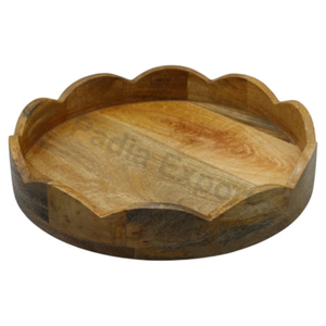 Plateau en bois rectangulaire classique durable, plat poli avec finition en bois, but décoratif pour fruits - Product Image 1