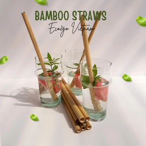 Juego de pajitas de bambú 100% naturales y respetuosas con el medio ambiente, juego de pajitas de bambú con logotipo láser gratis para beber bebidas saludable, de Vietnam - Product Image 4