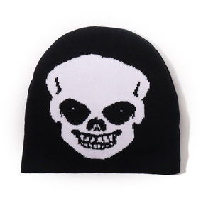 Gorro de Punto Unisex con Diseño de Calavera, Cálido para Invierno, Acrílico Jacquard, Colorido, para Fiestas - Product Image 4