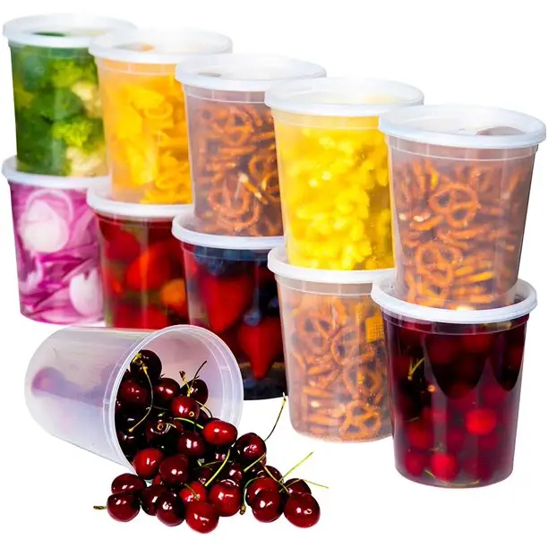 Stackable Leakproof PLastic Delicup Food Storage Container 32OZ