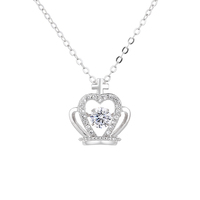 Bijoux de mode en argent pendentifs et breloques en gros couronne royale S925 collier en argent avec zircone Collection de bijoux royaux
