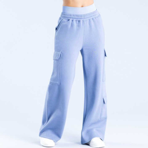 Pantalones ajustados para mujer, ropa de calle, pantalones de pierna ancha de talla grande, transpirables, informales, con bolsillos Cargo, servicio OEM - Product Image 5