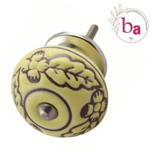 Boutons en céramique gravés à la main poignée d'armoire de tiroir en laiton Antique et poignées pour armoire et cuisine CK 644 matériel - Product Image 1