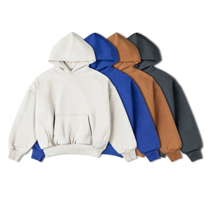 Venta al por mayor sudaderas con capucha lisas para imprimir peso pesado lavado en blanco de gran tamaño hombro caído algodón negro personalizado sudaderas con capucha - Product Image 2