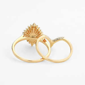 ชุดแหวนแต่งงานฮาโลเมอร์สเนไนต์ลายดอกไม้สไตล์วินเทจิวเวลรี่อันหรูหราทรงรีสำหรับงานปาร์ตี้และวันครบรอบ - Product Image 6