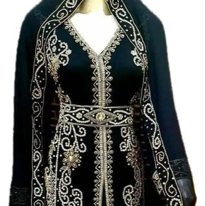 Dubai Moroccan Kaftan Arabic <strong>Abaya</strong> Maxi Hand Beaded Caftan Floor Length Party Wear Wedding Gown Beach Stylish Jellabiya