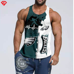 Vente en gros de débardeur de fitness pour hommes à manches personnalisées moins respirant vêtements de sport de gymnastique débardeur de fitness imprimé personnalisé - Product Image 6