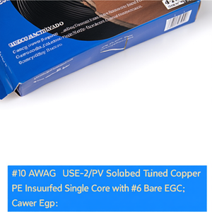 Suministro de PES # Cable Solar de 10 AWG USE-2/PV, Cobre Estañado, Aislamiento de PE, Núcleo Único, 600V Clase C con # 6 Bare Cu EGC - Product Image 2