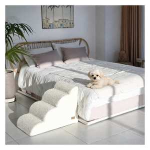 [AllmioPet] Pet Furniture Stair Cloud Fabric 4 <b>Step</b> Ivory AMP 4 IV Supporting Joint Health for <b>Small</b> and Senior Pets - Product Image 3