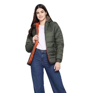 <b>Women</b> Winter Hooded Puffer <b>Jacket</b> <b>Lightweight</b> Quilted Warm Coat Custom Logo Fashion Outerwear OEM Wholesale Factory Supply - Product Image 1