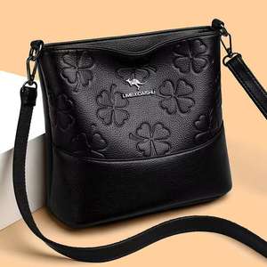 Bolso de Hombro/Bandolera de Mujer con Diseño de Trébol de Cuatro Hojas, Estilo Vintage, Moderno y Sencillo, para Compras, Vida Diaria y Viajes (PU) - Product Image 1