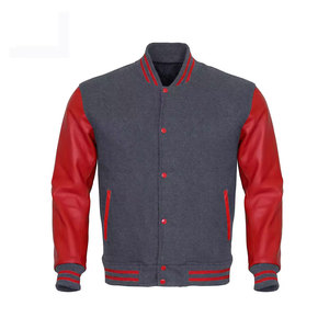 แจ็กเก็ตเบสบอลของผู้ชายเสื้อแจ็กเก็ตสีตัดแขนยาวสีมีสไตล์ - Product Image 4