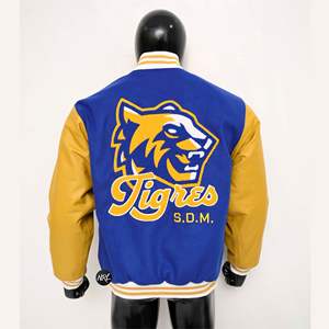 Alta calidad transpirable hombres Chenille bordado cuero manga larga logotipo personalizado al por mayor béisbol Letterman Varsity chaquetas - Product Image 2