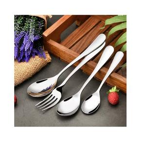 Ensemble de cuillères de restauration en métal en vrac en acier inoxydable, argenterie plaquée or mat, couverts de mariage, ensemble de couverts en or - Product Image 5