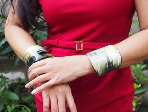 Brazalete de Cuerno de Búfalo para Mujer, Estilo Pluma Animal, Pulido, Precio Económico al por Mayor - Product Image 4