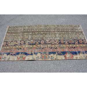 Alfombra Turca de 2.9x5.8 pies, Alfombra Azul Sólida Vintage - Product Image 3