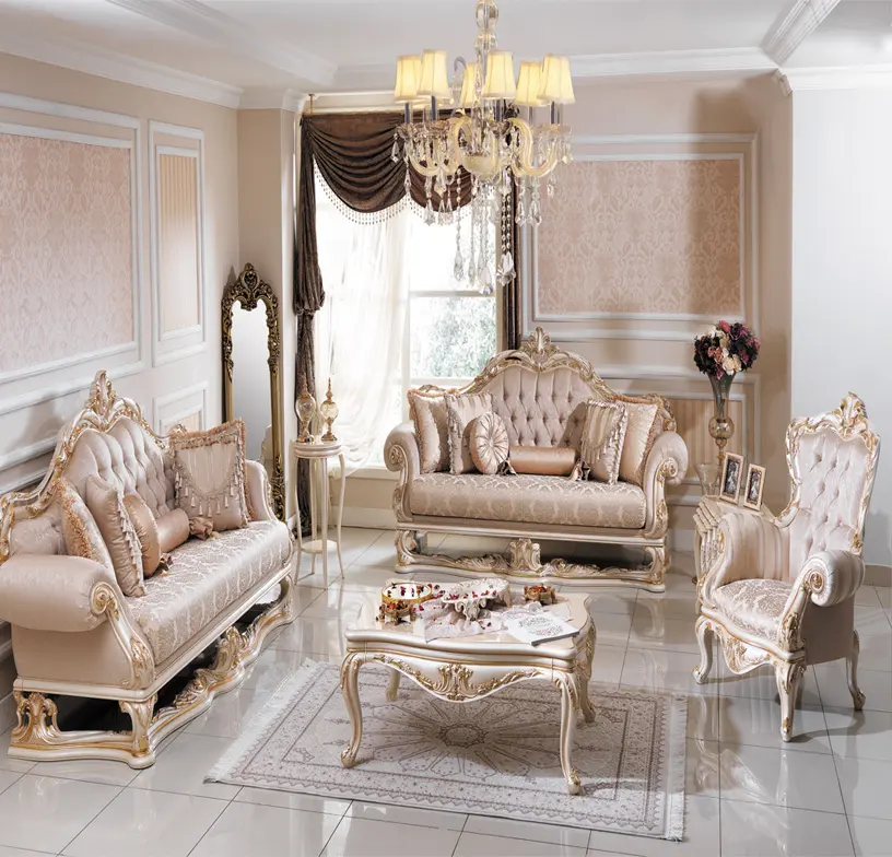 Королевский диван Дешевый набор диванов в итальянском стиле Резная мебель из цельного дерева для гостиной по лучшей цене продажи из Индии от Aarsun