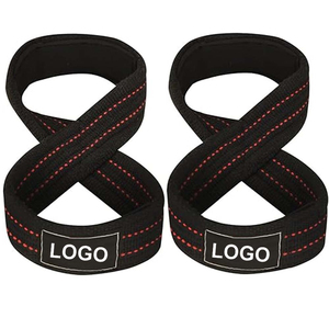 Sangle de musculation en forme de 8, personnalisable avec logo, de haute qualité, en coton, réglable, respirante, pour accessoires de gym et de fitness - Product Image 6