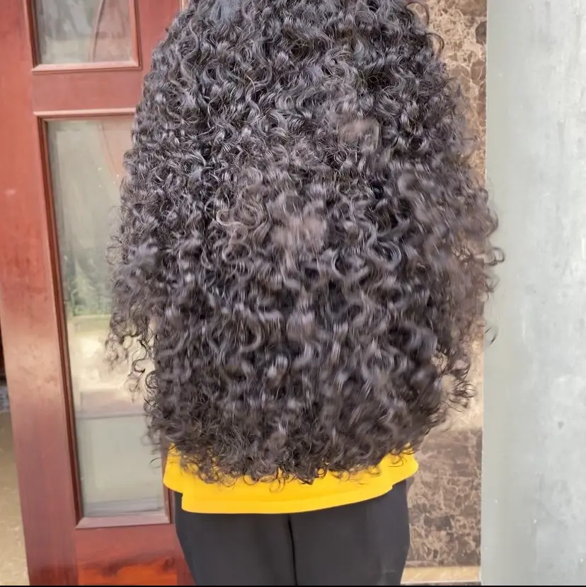 थोक कारखाने 100% कच्चे मानव बाल बर्मी घुंघराले विग बाल एक्सटेंशन Wigs प्राकृतिक देख Wigs