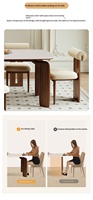 Ensemble de table à manger moderne et simple, design créatif, vente en gros à bas prix, plateau en dalle de roche, 6 places, pieds en bois, pour la maison, l'hôtel