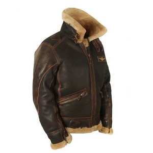 Leather <b>Jacket</b> Coat Gentleman Fall and Winter Style Intensification Keep Warm and Cold Brown Lapel Zipper <b>Jacket</b> - Product Image 2