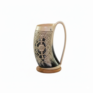 Taza de Cuerno de Búfalo Hecha a Mano, Estilo Vikingo, para Cerveza, Sidra, Café - Product Image 4