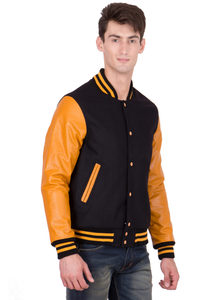 Chaqueta de Poliéster con Cierre para Hombre, Bombardero de Béisbol Universitario con Bolsillos y Botones, Novedad - Product Image 6